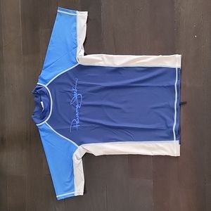 BOY'S PANAMA JACK BLUE AND GREY RASHGUARD BATHING SUIT SHIRT SIZE L